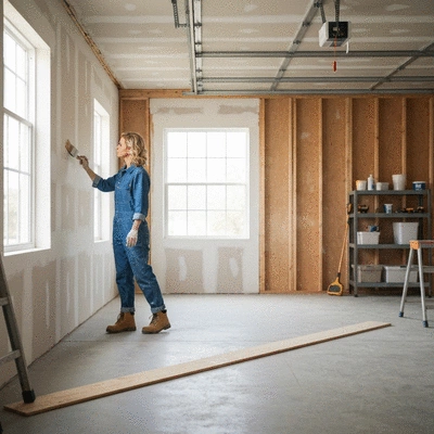 Person painting a wall in a home remodeling project
